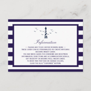 Carte D'accompagnement La Collection de Mariage Phare Naútico Détail