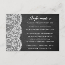 Carte D'accompagnement La collection de Mariages Chalkboard & Lace