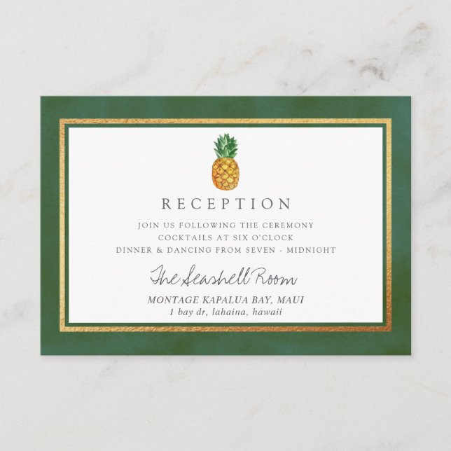 Carte D'accompagnement La collection de Mariages d'ananas tropicaux (Devant)
