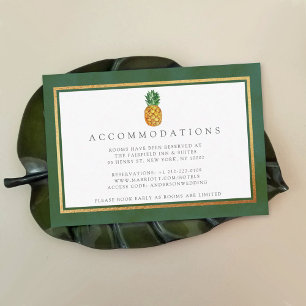 Carte D'accompagnement La collection de Mariages d'ananas tropicaux