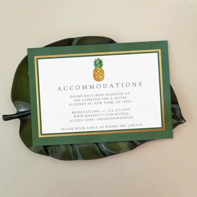 Carte D'accompagnement La collection de Mariages d'ananas tropicaux (Créateur téléchargé)