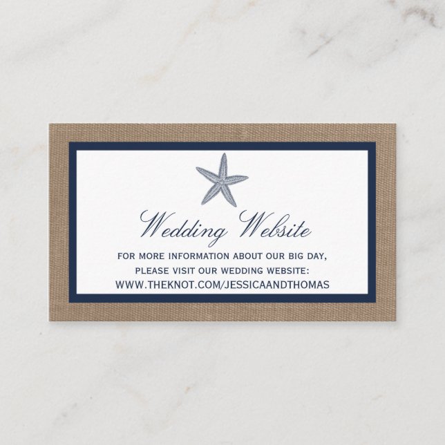 Carte D'accompagnement La collection de mariages de la marine Starfish Bu (Devant)