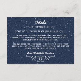 Carte D'accompagnement La collection de Mariages de nuit Starry - détails