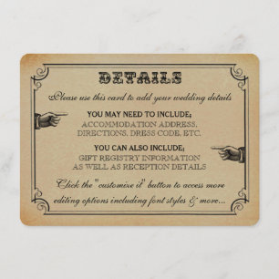 Carte D'accompagnement La collection de Mariages de Steampunk victorienne