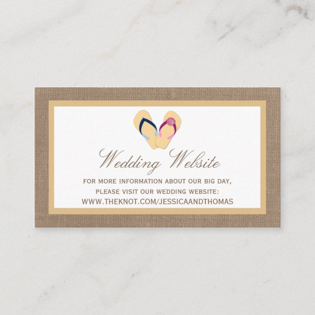 Carte D'accompagnement La collection de Mariages Flip Flop Sand Beach Bur (Devant)