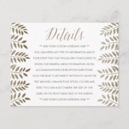 Carte D'accompagnement La collection de Mariages Monochrome Fern Woodland