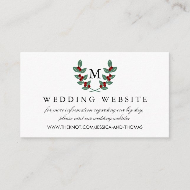 Carte D'accompagnement La collection de Mariages Monogram Berry Bush (Devant)