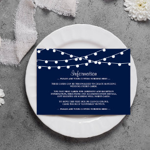 Carte D'accompagnement La Collection Mariage Bleu Marine Lights