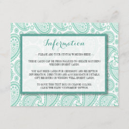 Carte D'accompagnement La collection Mariage moderne Paisley - Vert