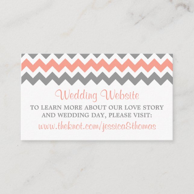 Carte D'accompagnement La collection moderne de Mariages Chevron - rose e (Devant)