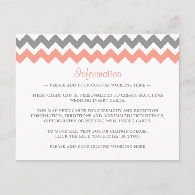 Carte D'accompagnement La collection moderne de Mariages Chevron - rose e (Devant)