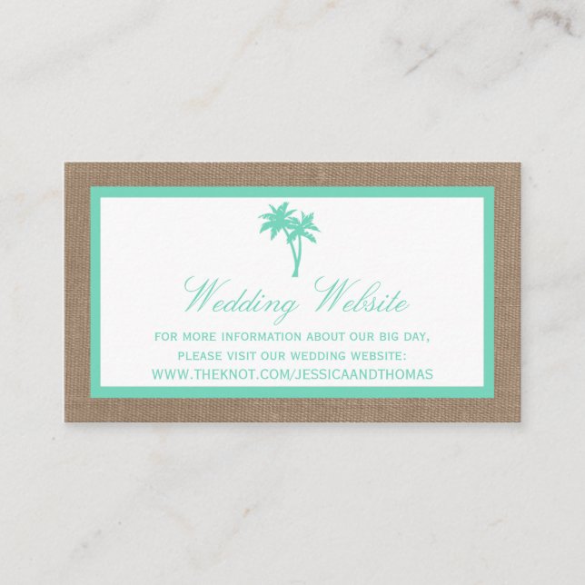 Carte D'accompagnement La collection Tropical Palm Tree Beach Wedding (Devant)