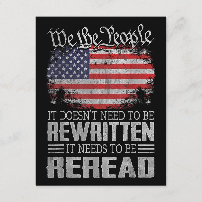 Carte D'accompagnement La Constitution américaine du drapeau doit être re (Devant)