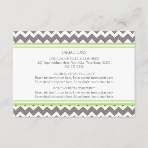 Carte D'accompagnement La direction de mariage carde le gris Chevron de