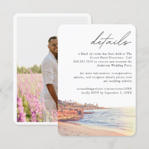 Carte D'accompagnement La Jolla Mariage Hotel Détails du bloc de chambre