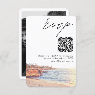 Carte D'accompagnement La Jolla Mariage moderne RSVP QR Code