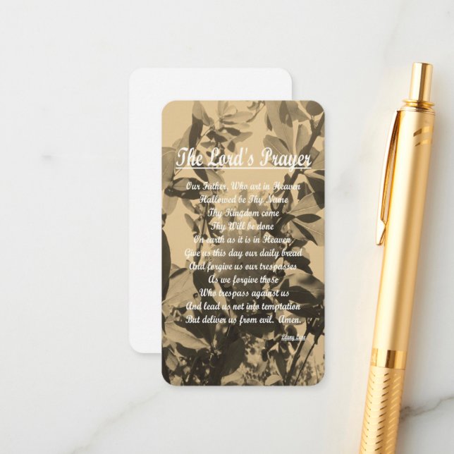 Carte D'accompagnement La prière des seigneurs (Devant/Arrière en situation)