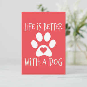 Carte D'accompagnement La Vie Est Meilleure Avec Un Chien - Amoureux de l