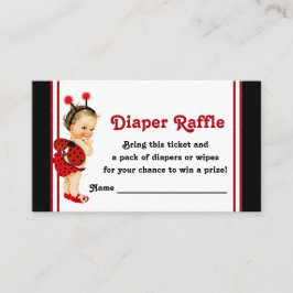 Carte D'accompagnement Ladybug Diaper Raffle Billets Fille Baby shower