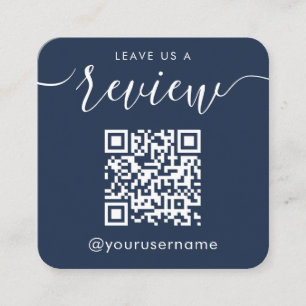 Carte D'accompagnement Laissez-nous un commentaire QR Code Navy Instagram