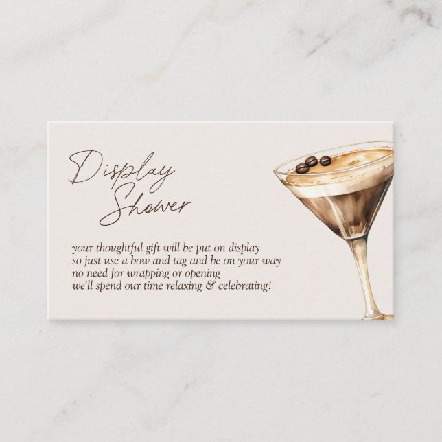 Carte D'accompagnement L'amour brasse l'Espresso Martini Display Douche (Devant)