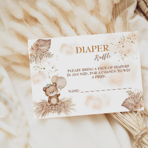 Carte D'accompagnement Lancer de langes Boho Bear Bearly Wait