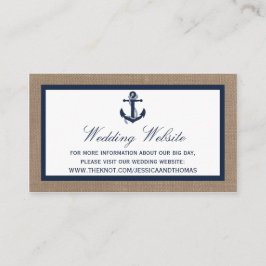 Carte D'accompagnement L'Ancre De La Marine Sur La Collection De Mariages
