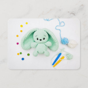 Carte D'accompagnement Lapin au crochet couleur menthe – Esthétique de la