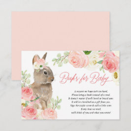Carte D'accompagnement lapin de Pâques livres floraux rose blanc pour béb