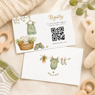Carte D'accompagnement Lapin Rustique Bébé Né Localement Modifiable