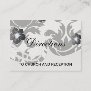 Carte D'accompagnement large et noir bold damask