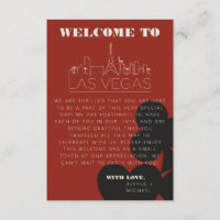 Las Vegas Casino Skyline Mariage Welcome Bag Card