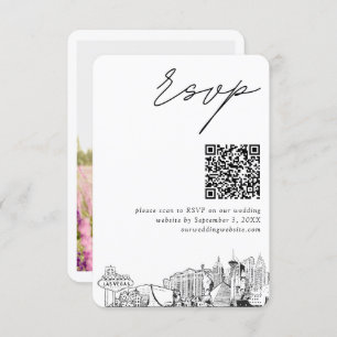 Carte D'accompagnement Las Vegas Wedding RSVP QR Code Petit