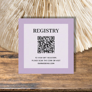 Carte D'accompagnement Lavande de code QR du Registre mariage