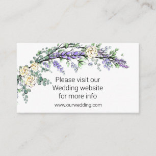 Carte D'accompagnement Lavande eucalyptus jaune roses botaniques