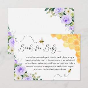 Carte D'accompagnement Lavender Honey Bee Baby showers Livres Pour Bébé