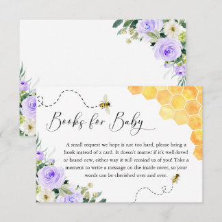 Carte D'accompagnement Lavender Honey Bee Baby showers Livres Pour Bébé