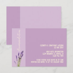 Carte D'accompagnement Lavender Love Mariage Hébergement