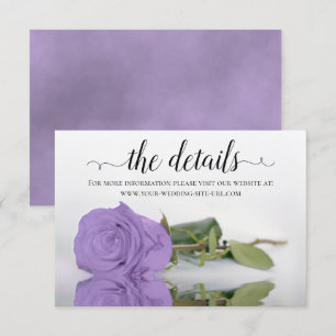 Carte D'accompagnement Lavender Purple Rose Détails du Mariage Site Web