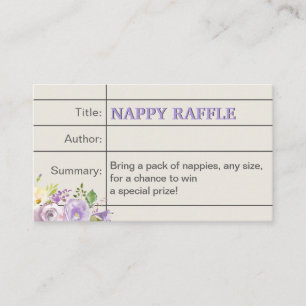 Carte D'accompagnement Lavender Storybook Baby Girl Shower Nappy Raffle