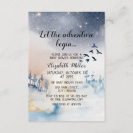 Carte D'accompagnement L'aventure d'hiver commence Baby shower
