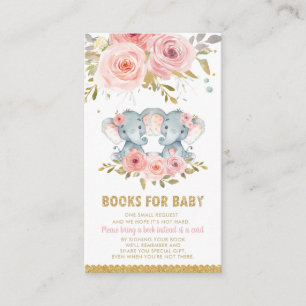Carte D'accompagnement Le Baby shower des jeunes filles éléphantes apport