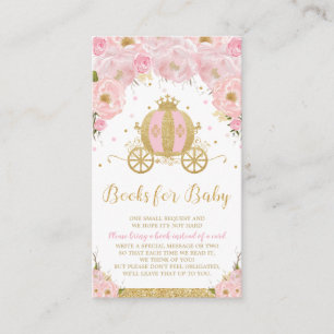Carte D'accompagnement Le Baby shower floral Princess Carriage livre