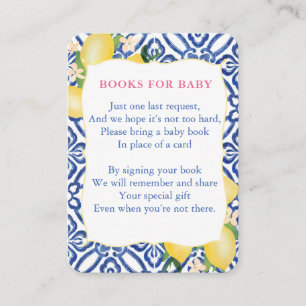 Carte D'accompagnement Le Baby shower Italien De Citrons Apporte Une Bibl