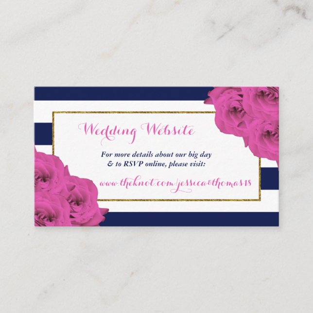 Carte D'accompagnement Le Chic Moderne Luxe Mariage Collection Rose Roses (Devant)