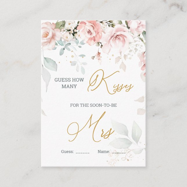 Carte D'accompagnement Le feuillage rose floral Combien de baisers dans l (Devant)