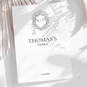Carte D'accompagnement Le Mariage d'Elegant Groom annonce une crête monog