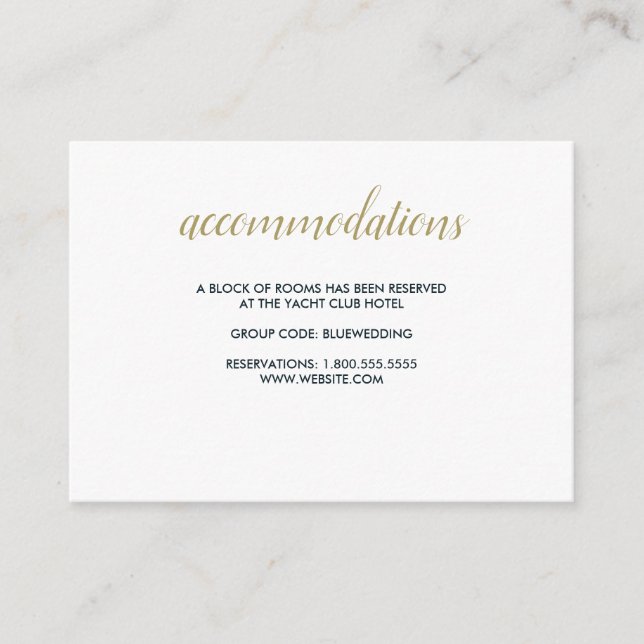 Carte D'accompagnement Le récif bleu | Hébergement hôtelier Mariage (Devant)