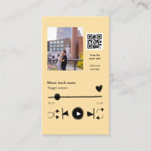 Carte D'accompagnement Lecteur de musique couple personnalisé code q r te