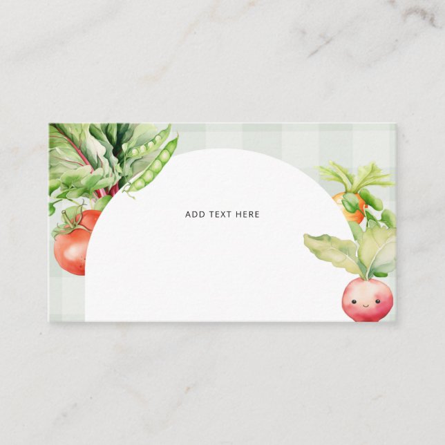 Carte D'accompagnement Légumes de bébé cultivés localement (Devant)